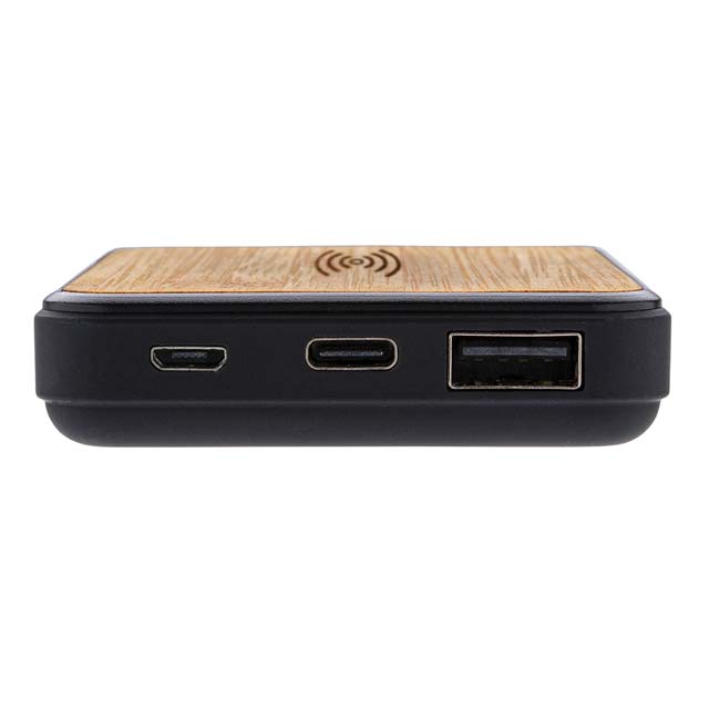TUZLA - @memorii 5000 mAh Bamboo Wireless Powerbank (Anti-microbial)