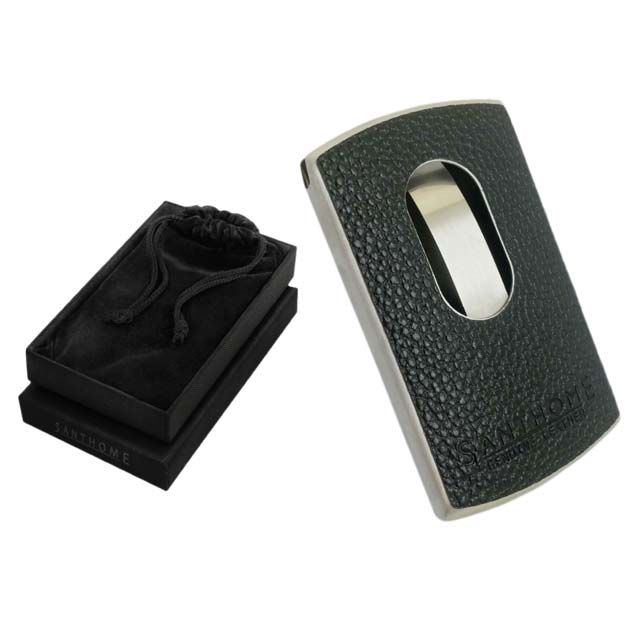 LITHIS -  SANTHOME Genuine Leather &amp; Metal Cardholder