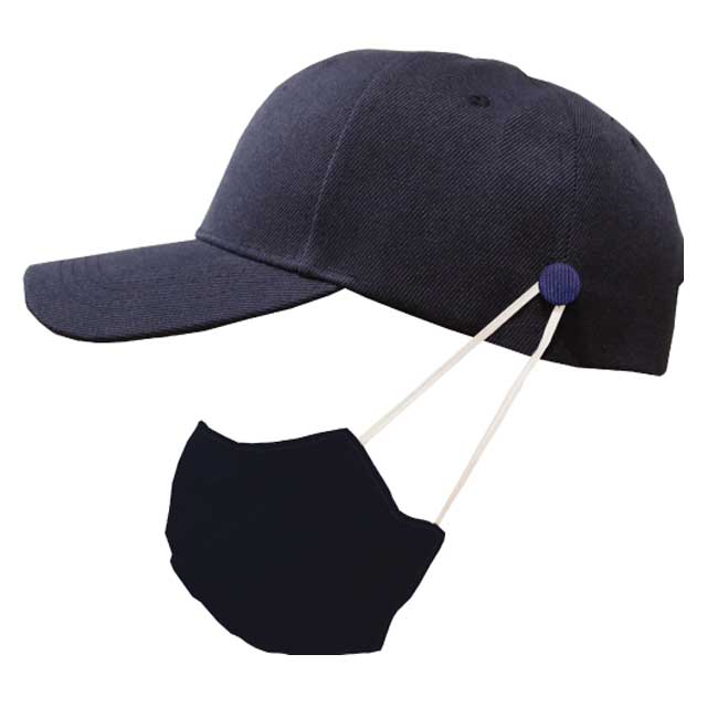 KATHU - HANS LARSEN Heavy Brushed Cotton Cap with Mask Hook Navy Blue