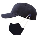 KATHU - HANS LARSEN Heavy Brushed Cotton Cap with Mask Hook Navy Blue