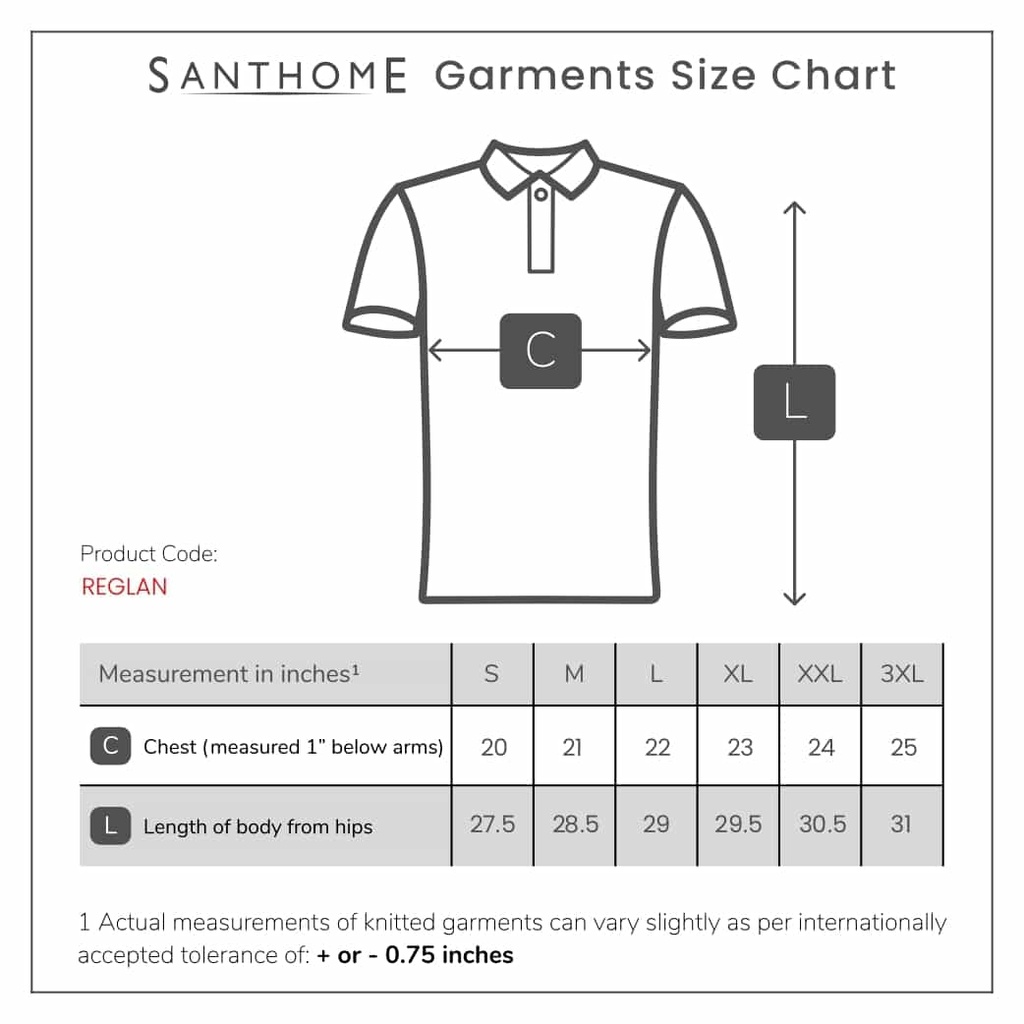 REGLAN - SANTHOME 2ply 100% cotton Polo Shirt