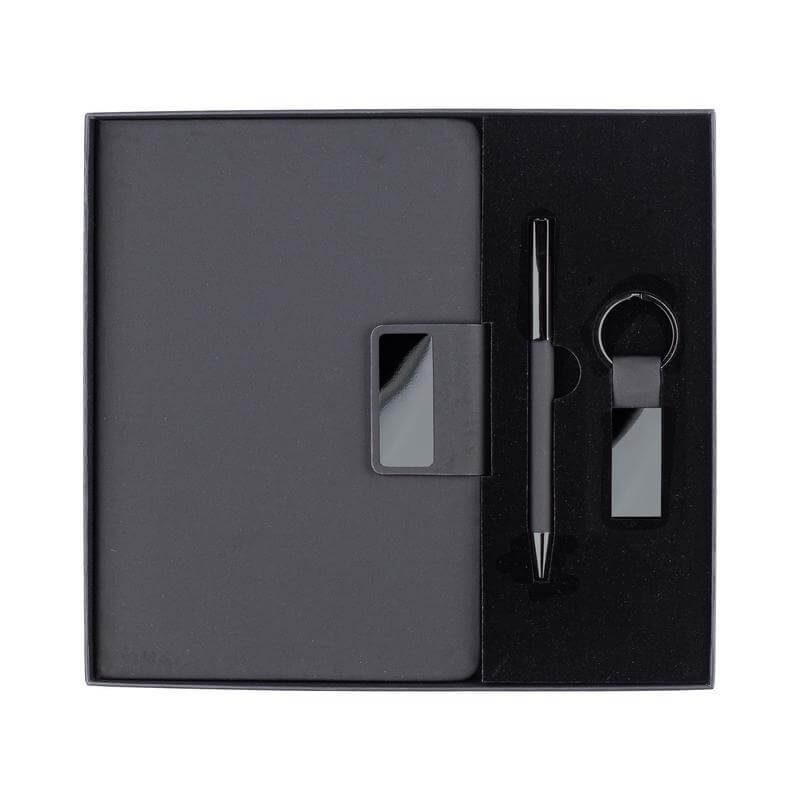 REGENT - Giftology Set of Notebook, Keychain and Pen - Black