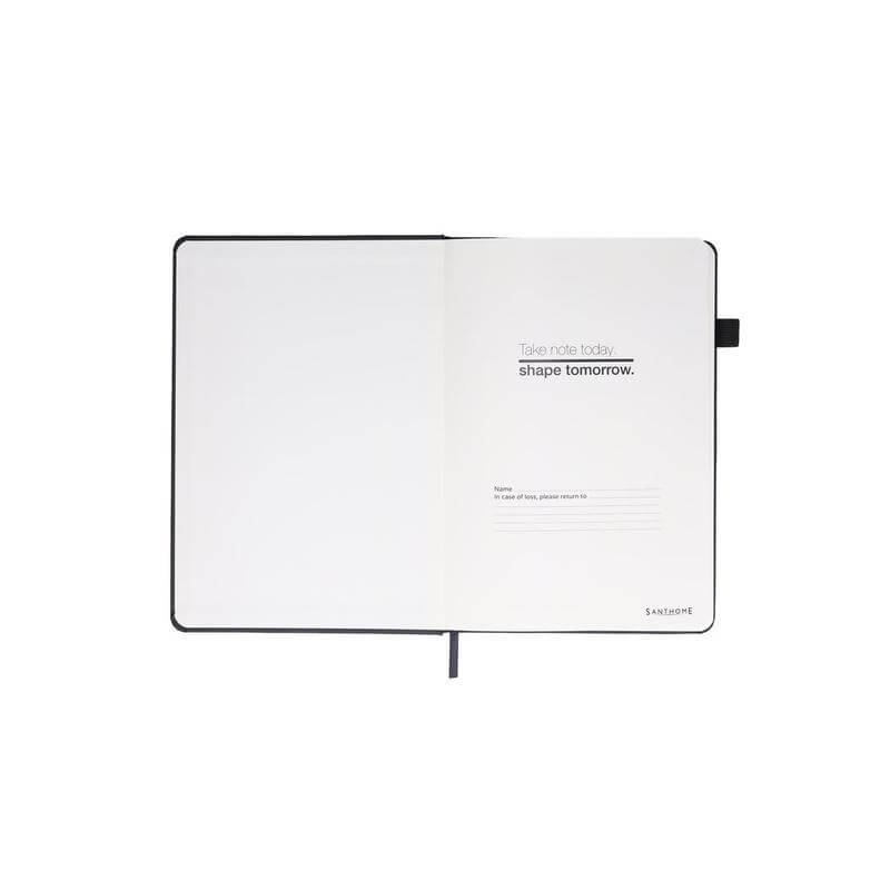 FAROE - Santhome A5 PU Hard Cover Notebook with Pen Loop - Black
