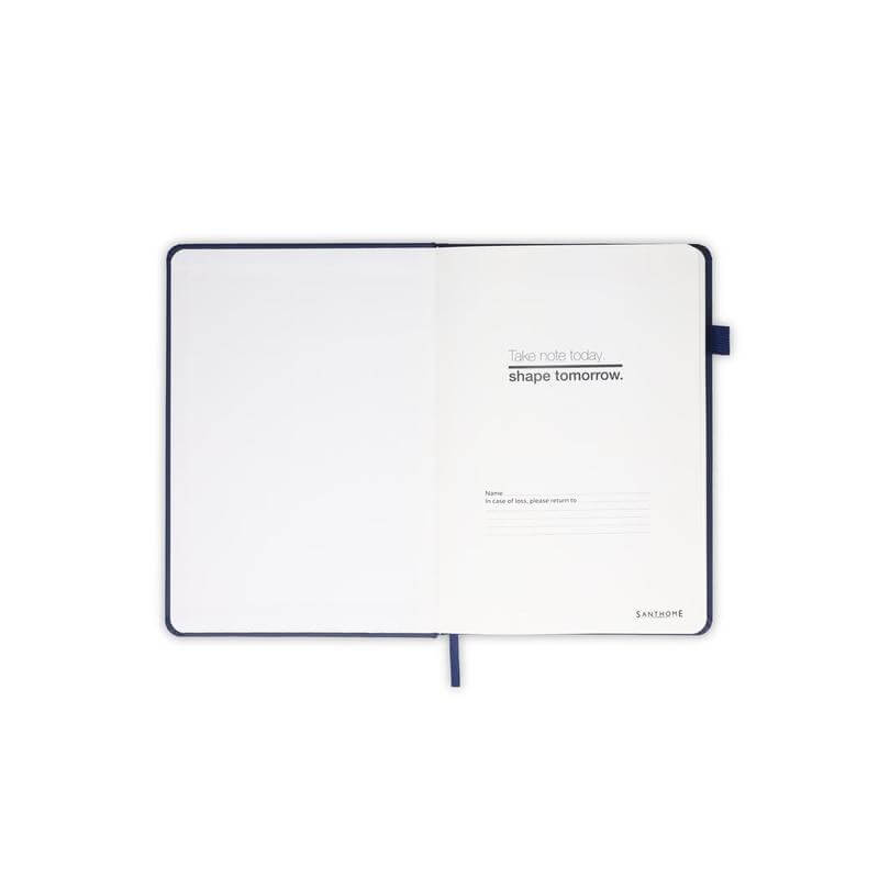 FAROE - Santhome A5 PU Hard Cover Notebook with Pen Loop - Navy Blue