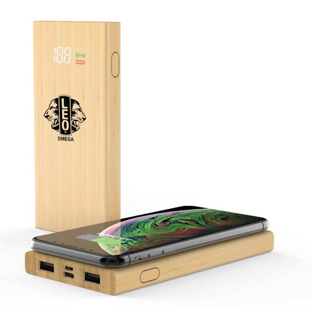 COMRAT - @memorii 6000 mAh Bamboo Wireless Powerbank