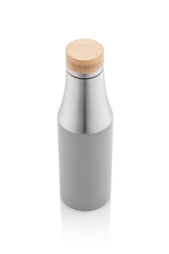 BREDA - Vacuum Bottle With Bamboo Lid - Grey
