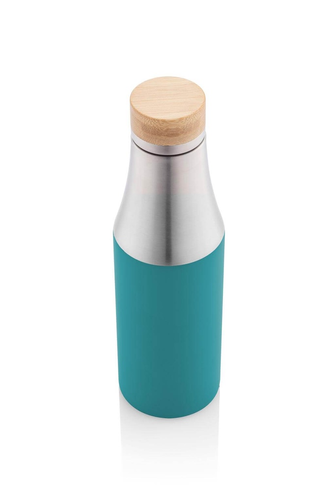 BREDA - Vacuum Bottle With Bamboo Lid - Aqua Green