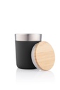 LAREN - Vacuum Coffee Tumbler With Bamboo Lid - Black