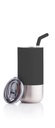 BORCULO - Double Wall Vacuum Tumbler With Straw Spout - Black