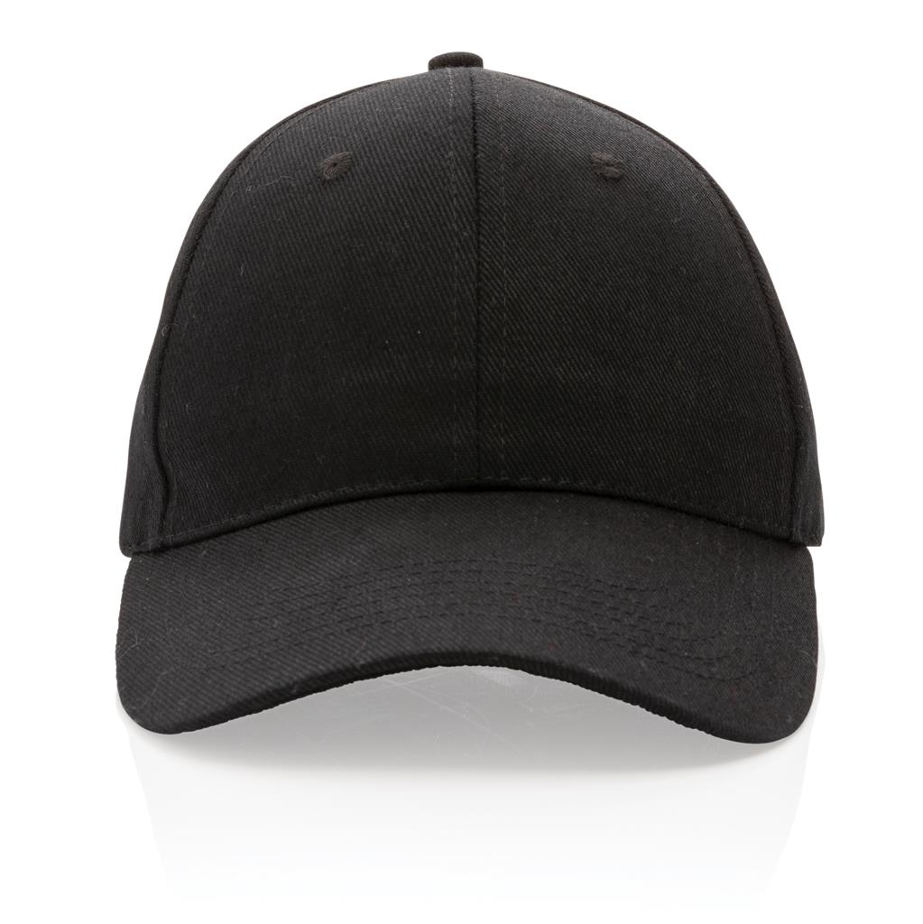 Impact AWARE™ 6 Panel 280gr Recycled Cotton Cap - Black