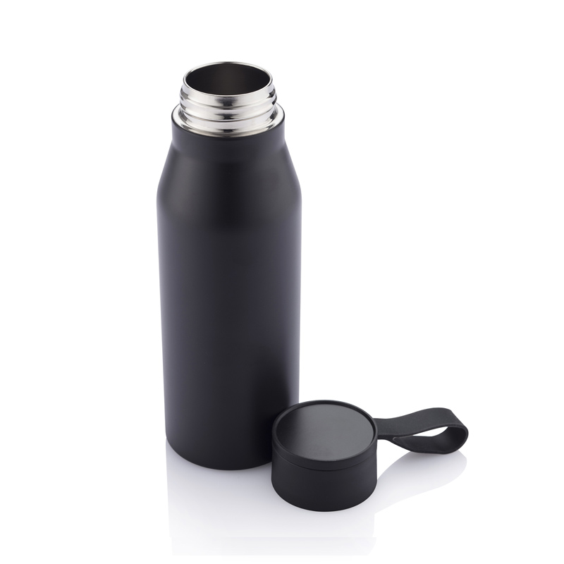 NEBRA - CHANGE Collection Vacuum Bottle with Silicon Strap - Black