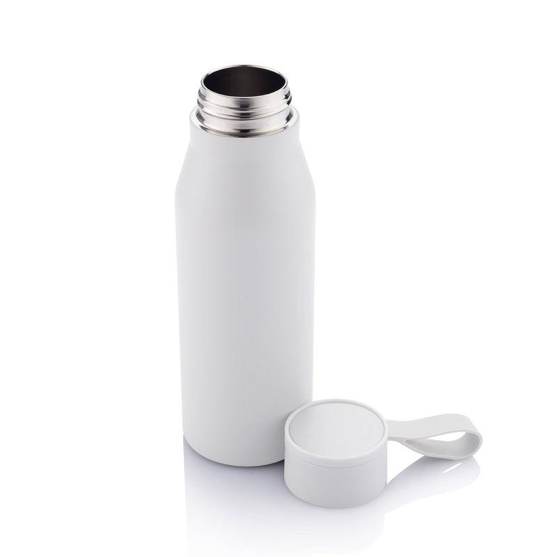 NEBRA - CHANGE Collection Vacuum Bottle with Silicon Strap - White