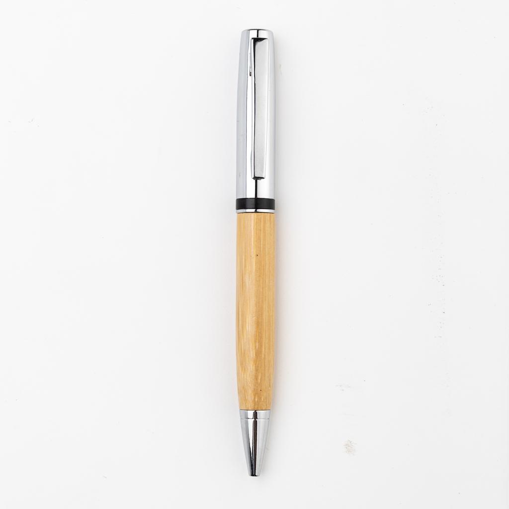 ATCA - eco-neutral Metal Pen with Bamboo Barrel - Natural