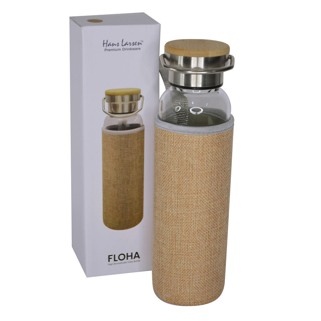 FLOHA - Hans Larsen Borosilicate Glass Bottle with Jute Sleeve