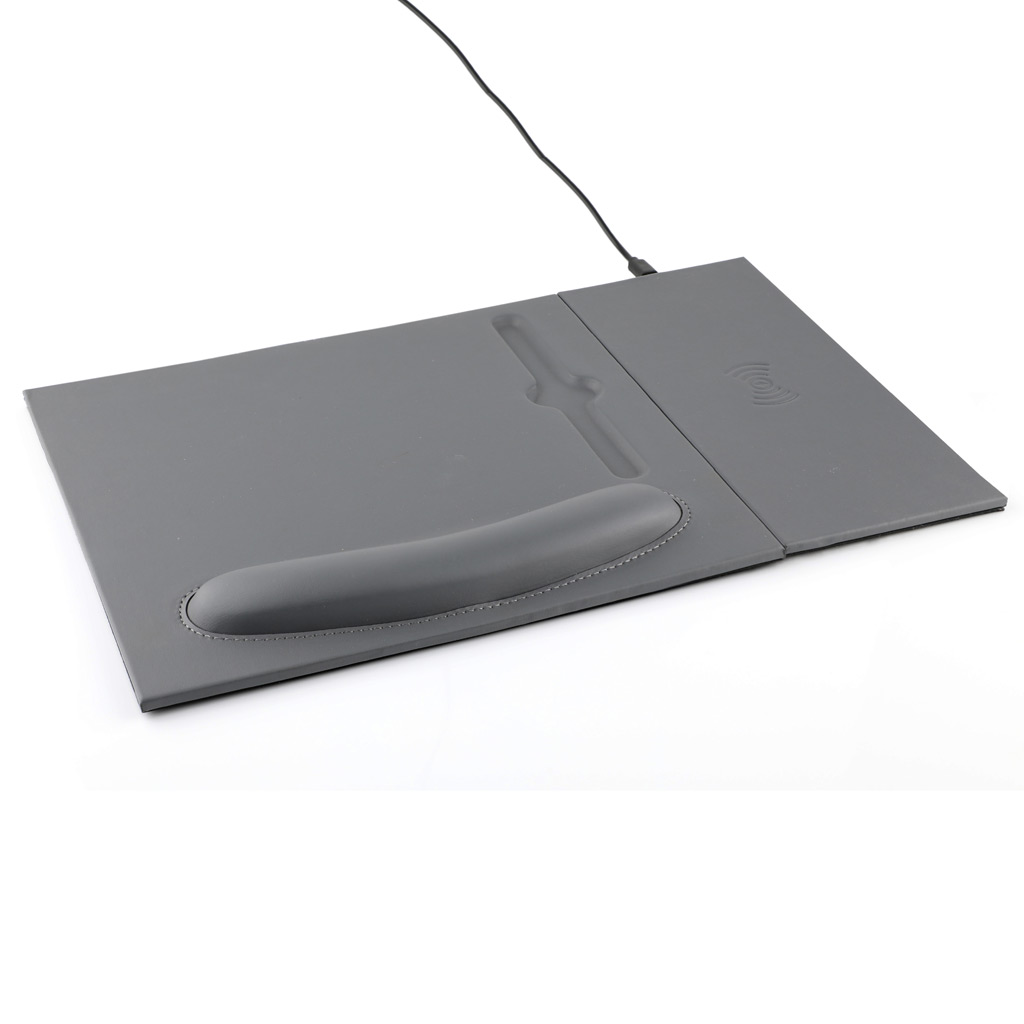 DOBERAN - @memorii 10W Wireless Charger PU Mouse Pad - Dark Grey