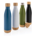 ODESSA - Giftology Double Wall Stainless Bottle with Bamboo Lid and Base - Black