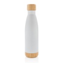 ODESSA - Giftology Double Wall Stainless Bottle with Bamboo Lid and Base - White