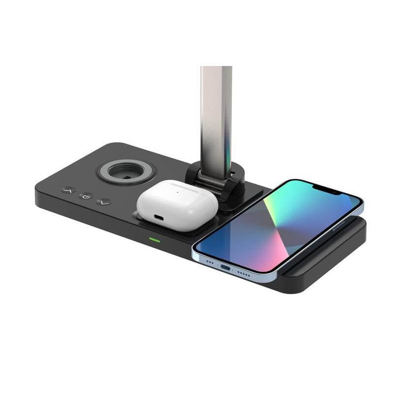 VELES - @memorii 3 in 1 Wireless Charger with Lamp - Black