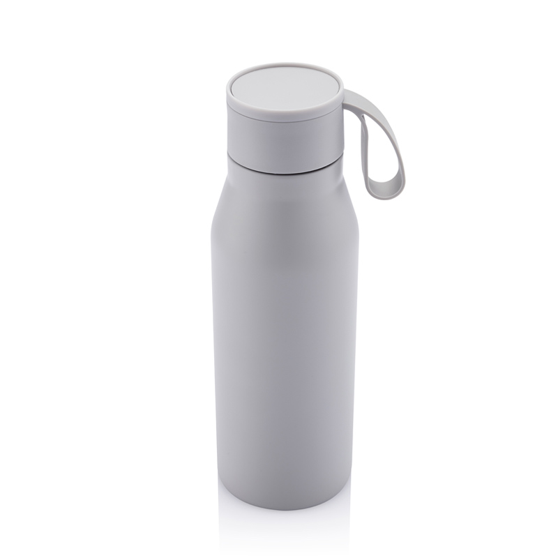 R - NEBRA - CHANGE Collection Recycled Stainless Steel Vacuum Bottle with Loop - Grey