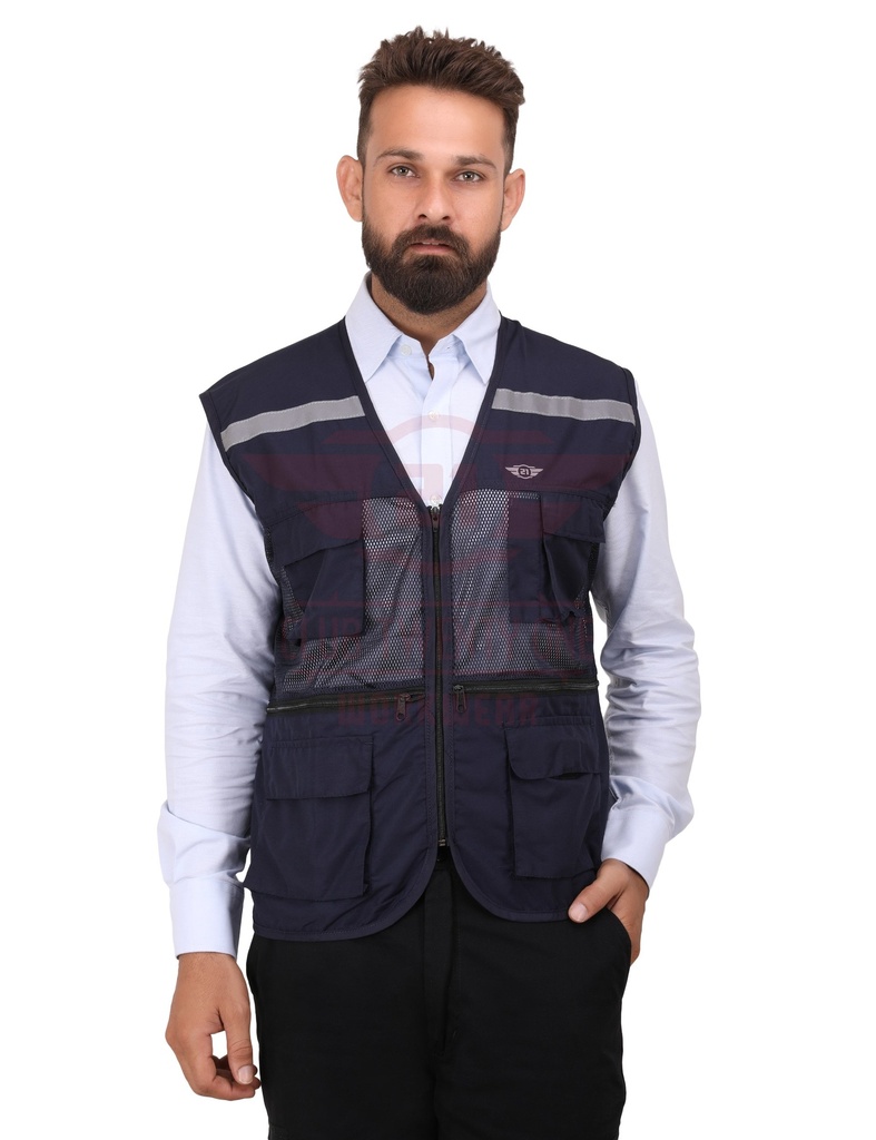 Safex Pro Safety Vest- Color: Navy Blue
Fabric: Polyester & Air Mesh
GSM: 130