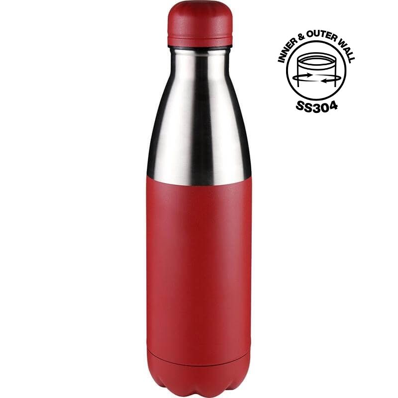 HOPA - Hans Larsen Double Wall Stainless Steel Water Bottle - Red