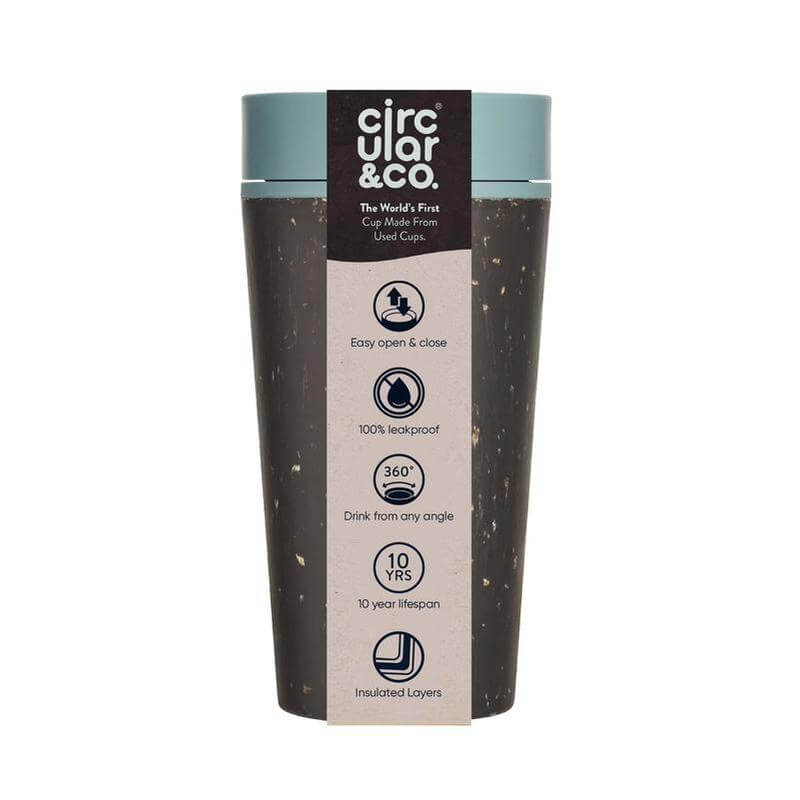 Circular Cup 12oz Black &amp; Faraway Blue