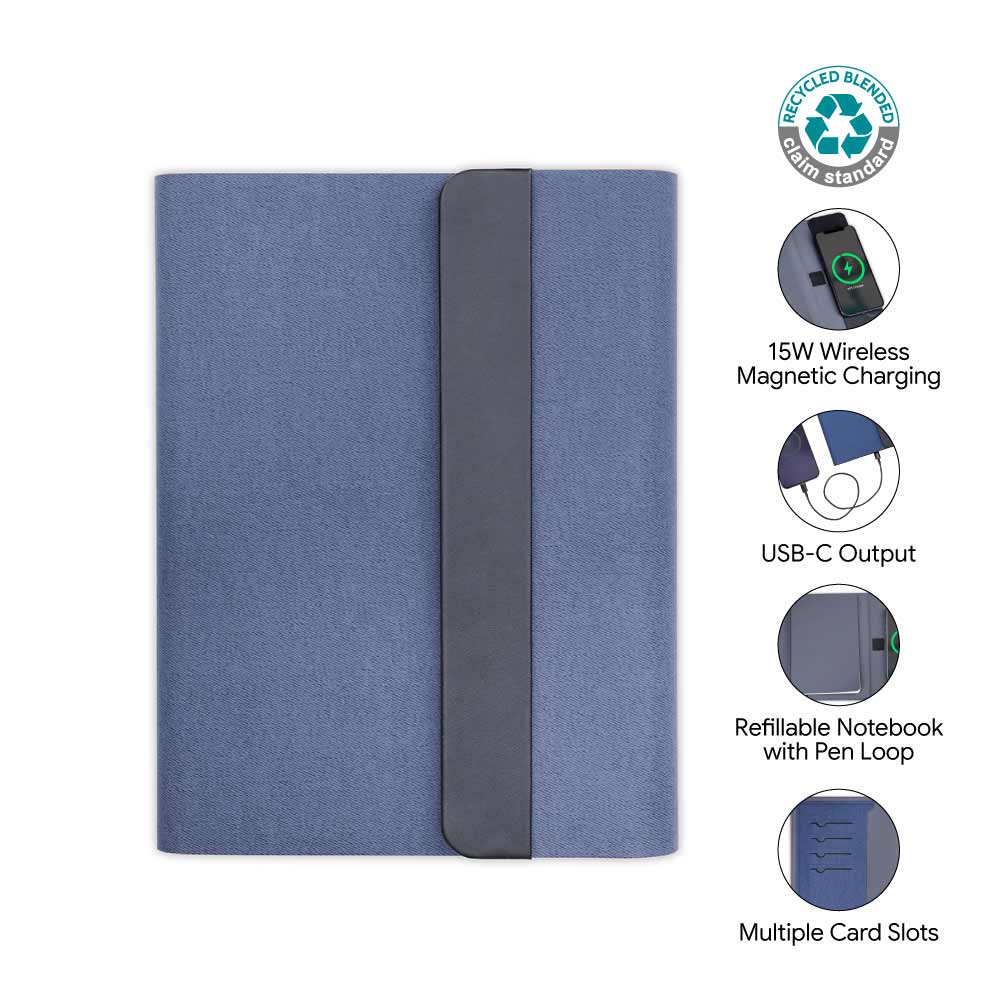 BERGMUND - Santhome 10000mAh Mag Wireless Powerbank Portfolio - Navy