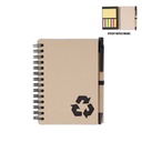 HASSA - eco-neutral A6 Notepad & Pen Set with Sticky Note - Black