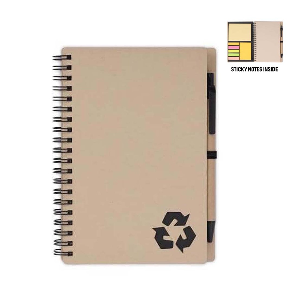 SION- eco-neutral B6 Notepad & Pen Set with Sticky Note - Black