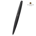 Cross ATX® Brushed Black with Machine-Turned Diamond Pattern Engraving with Polished Black PVD Appointments Ballpoint Pen (Blue Ink)