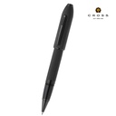 [WICR 5395] Peerless™ Polished Black PVD Engraved Diamond Pattern with Black PVD Appointments and Swarovski Crystal Rollerball Pen (Blue Ink)