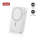 Maglite 10K - 10000 mAh Magnetic Wireless Power Bank - White 