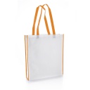 Non-Woven Shopping Bag Vertical White/Orange