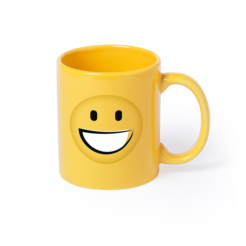 370ml Ceramic Mug With Fun Emoji Designs - Smile
