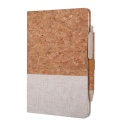 [NBEN 103] BORSA - eco-neutral Set of A5 Cork Fabric Hard Cover Notebook and Pen - White