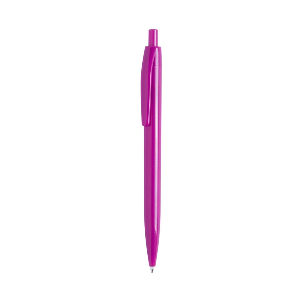 Push-up Ball Pen With Monochrome Design - Fuschia