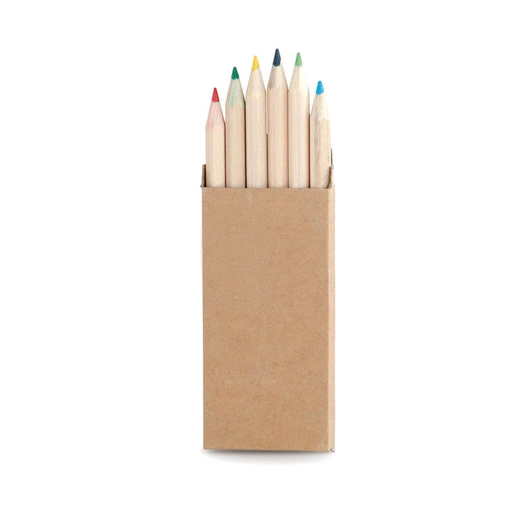 TERVEL - Set of 6 Color Pencils in natural cardboard box