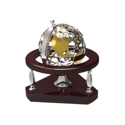 [ED 466] HIMALS Metal - Wooden Desktop with Golden Globe