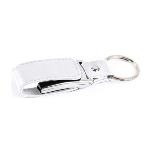 [UD993 USB White-4GB] UD 993 - S-549 Wide Leather White W/ Ring - 4GB