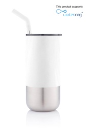 [DWHL 332] BORCULO - CHANGE Collection Insulated Tumbler with Reusable Straw - White