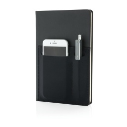 [NBXD 810] PENZA - A5 Deluxe Notebook With Smart Pockets Black