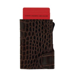 [LASN 609] CIKAW - SANTHOME Genuine Leather RFID Cards Wallet Brown