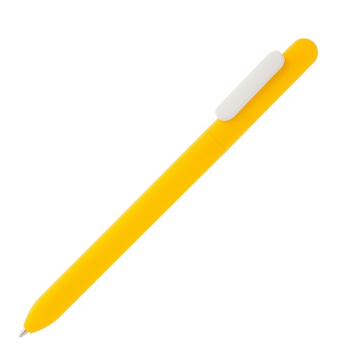 [WIPP 806] TORCY - Rubberized Pen With Sliding Clip - Yellow